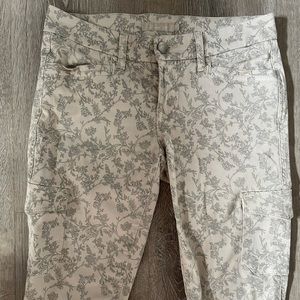 Beautiful white and grey floral jeans